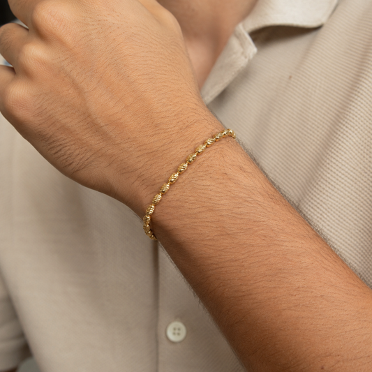 PULSERA BARRIL ITALY BASE PLATA 3MM 19.5 CM