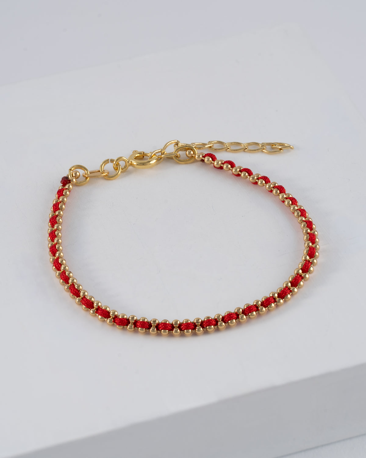 PULSERA NTERCALADA HILO ROJO 16 CM + EXT