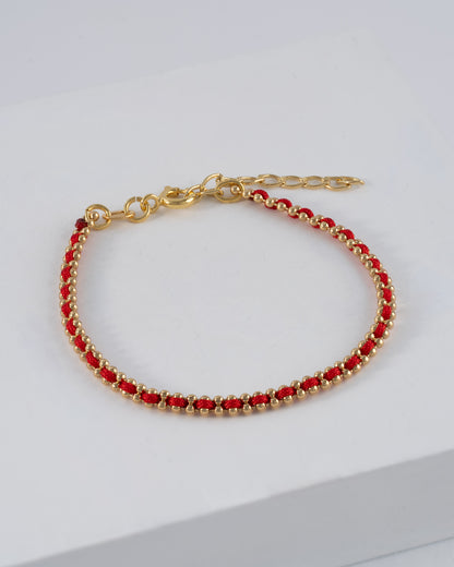 PULSERA NTERCALADA HILO ROJO 16 CM + EXT
