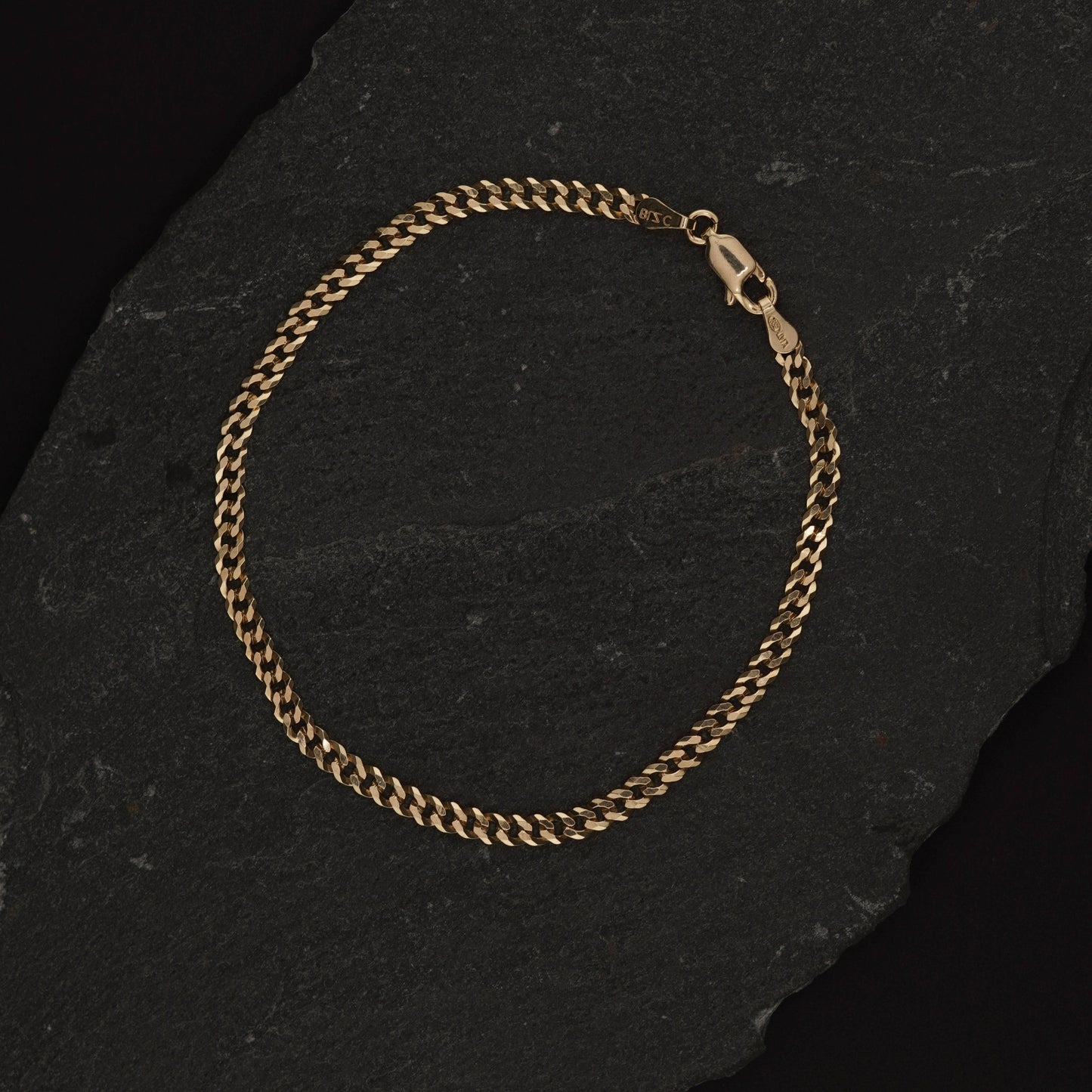 PULSERA CUBAN BASE PLATA 3.1 MM 19 CM