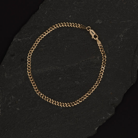 PULSERA CUBAN BASE PLATA 3.1 MM 19 CM