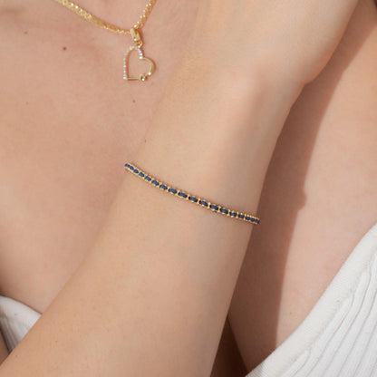 PULSERA HILO AZUL INTERCALADO 16 CM + EXT
