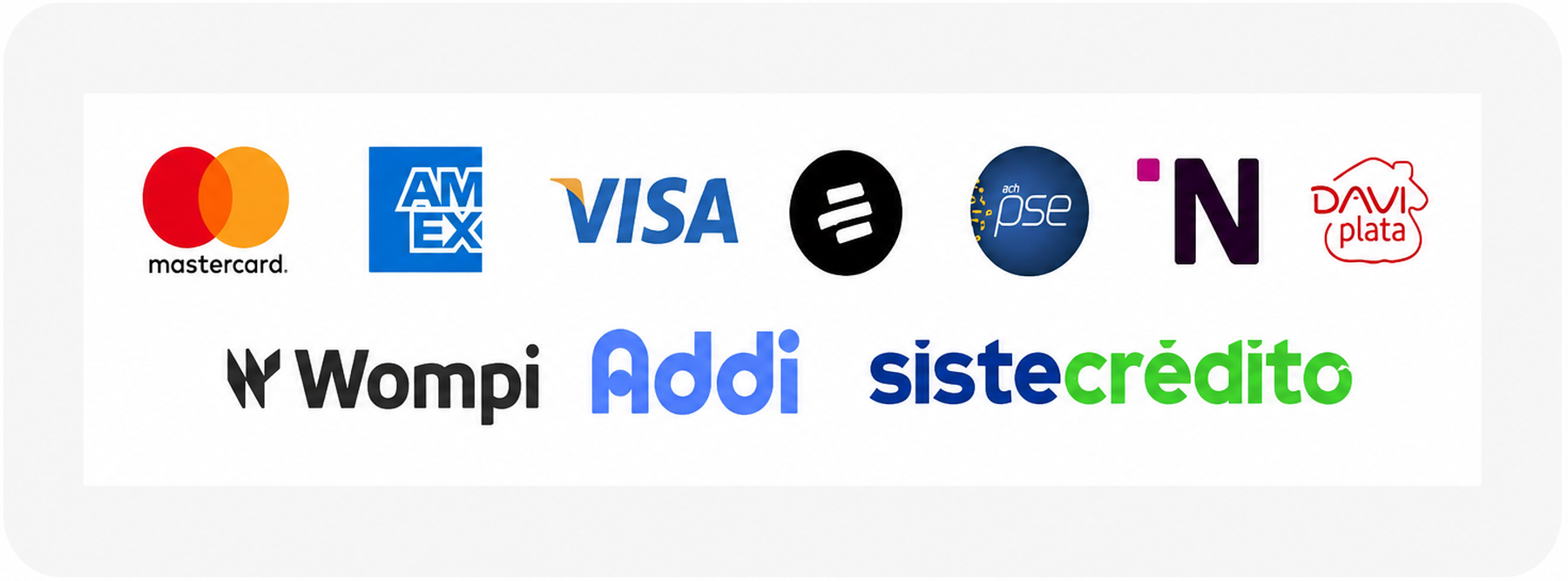 Medios de pago disponibles